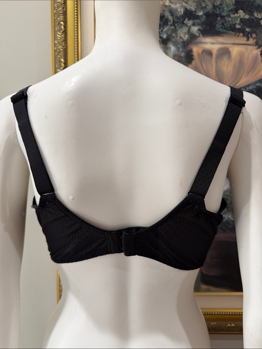 Chantelle Fleurs Unlined Demi Bra 36DDD Black Floral Sheer Underwire - Picture 6 of 15